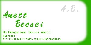 anett becsei business card